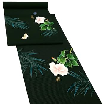 画像の 帯付き◆◆ノー皺加工最高級クールパス◆モダン翡翠緑の花古典夏浴衣◆洗える 写真の 帯付き◇ノー皺加工最高級カルキュロ◇向日葵(ひまわり